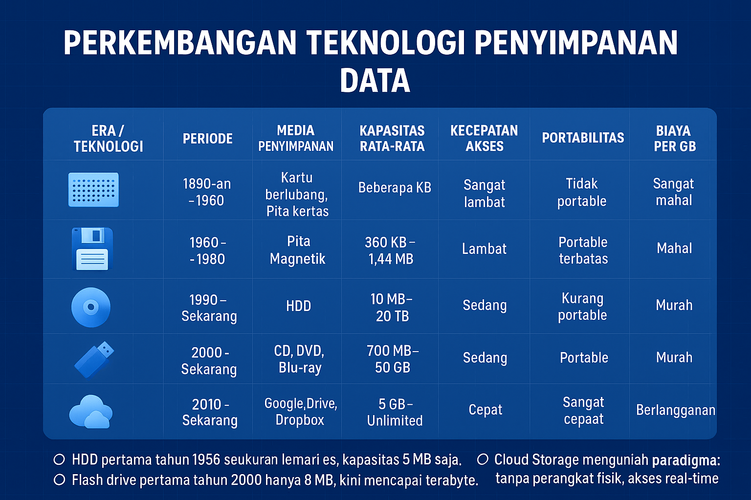 Perkembangan Teknologi Penyimpanan Data: Dari Zaman Pita Magnetik hingga Cloud Storage